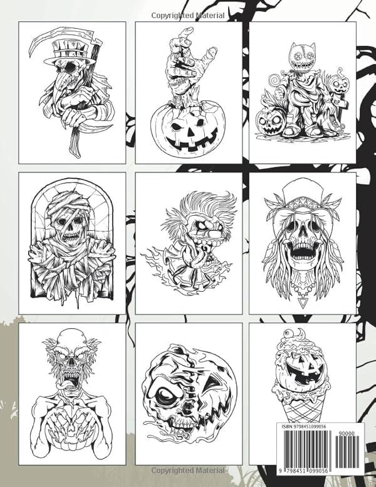 Horror coloring book scary and creepy halloween adult coloring book for men and women over killer designs to color prism press books