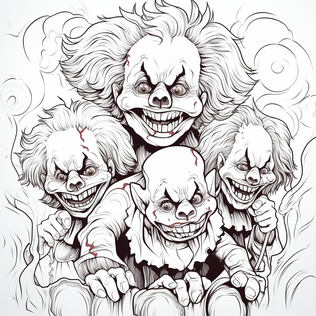 Coloring pages scary clowns