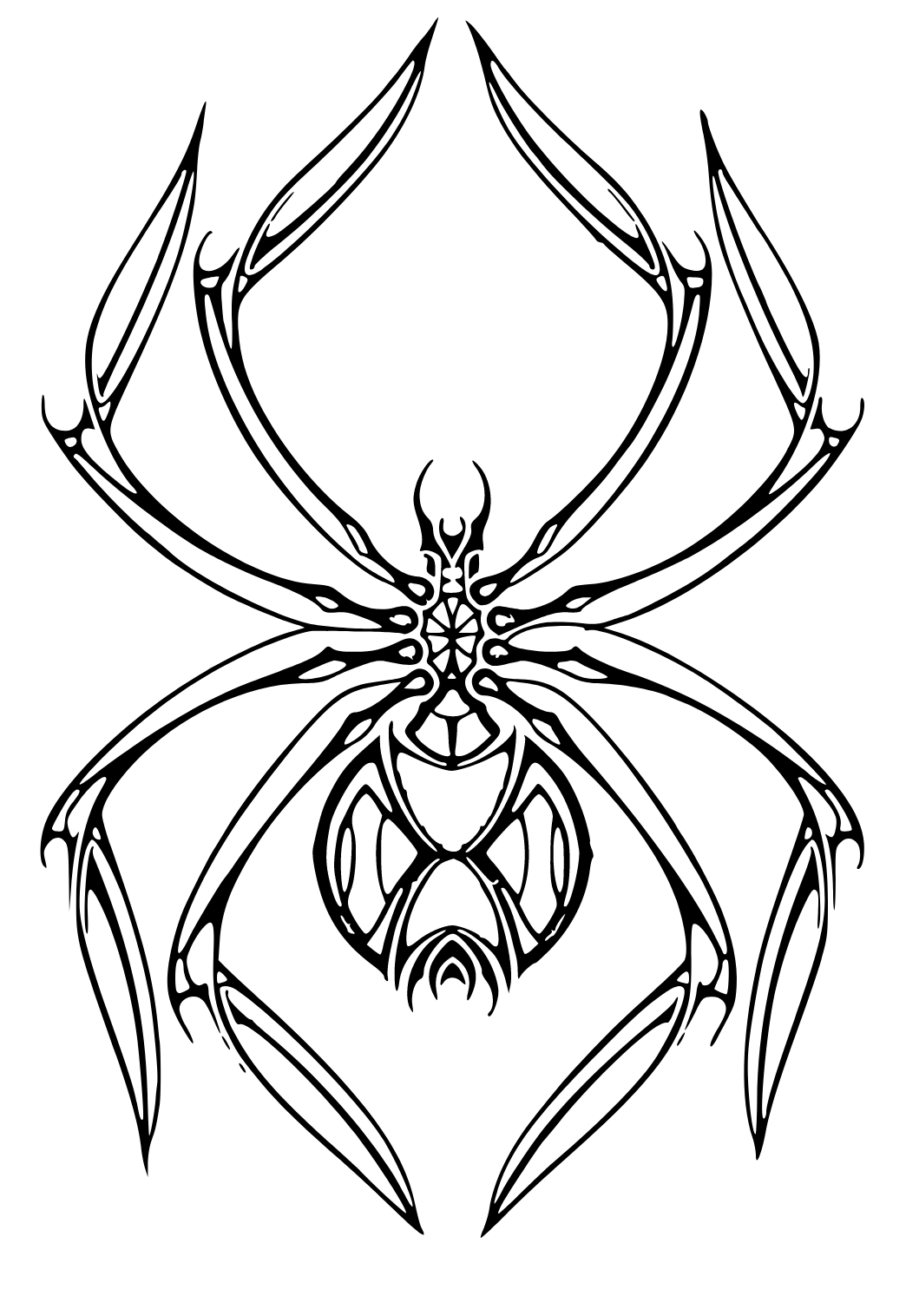 Free printable spider scary coloring page for adults and kids