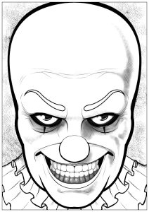 Horror coloring pages for adults kids