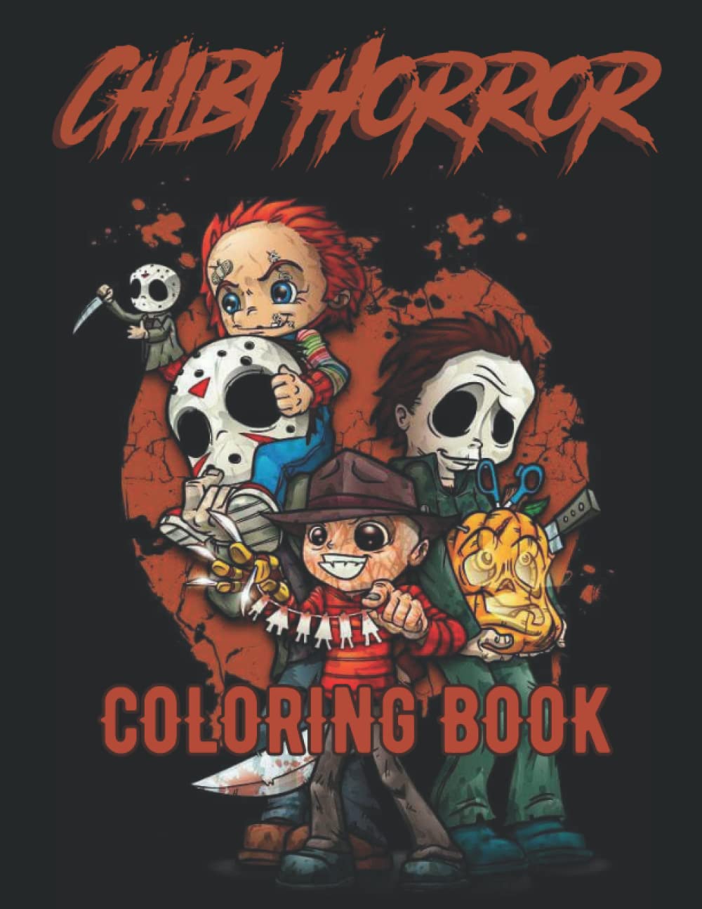 Horror coloring book scary and creepy chibi halloween adult and kids colouring pages for men and women over killer designs to color by nancy mann