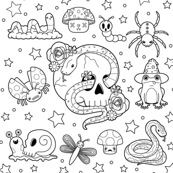 The creepy cute goth coloring book pretty scary coloring pages for year