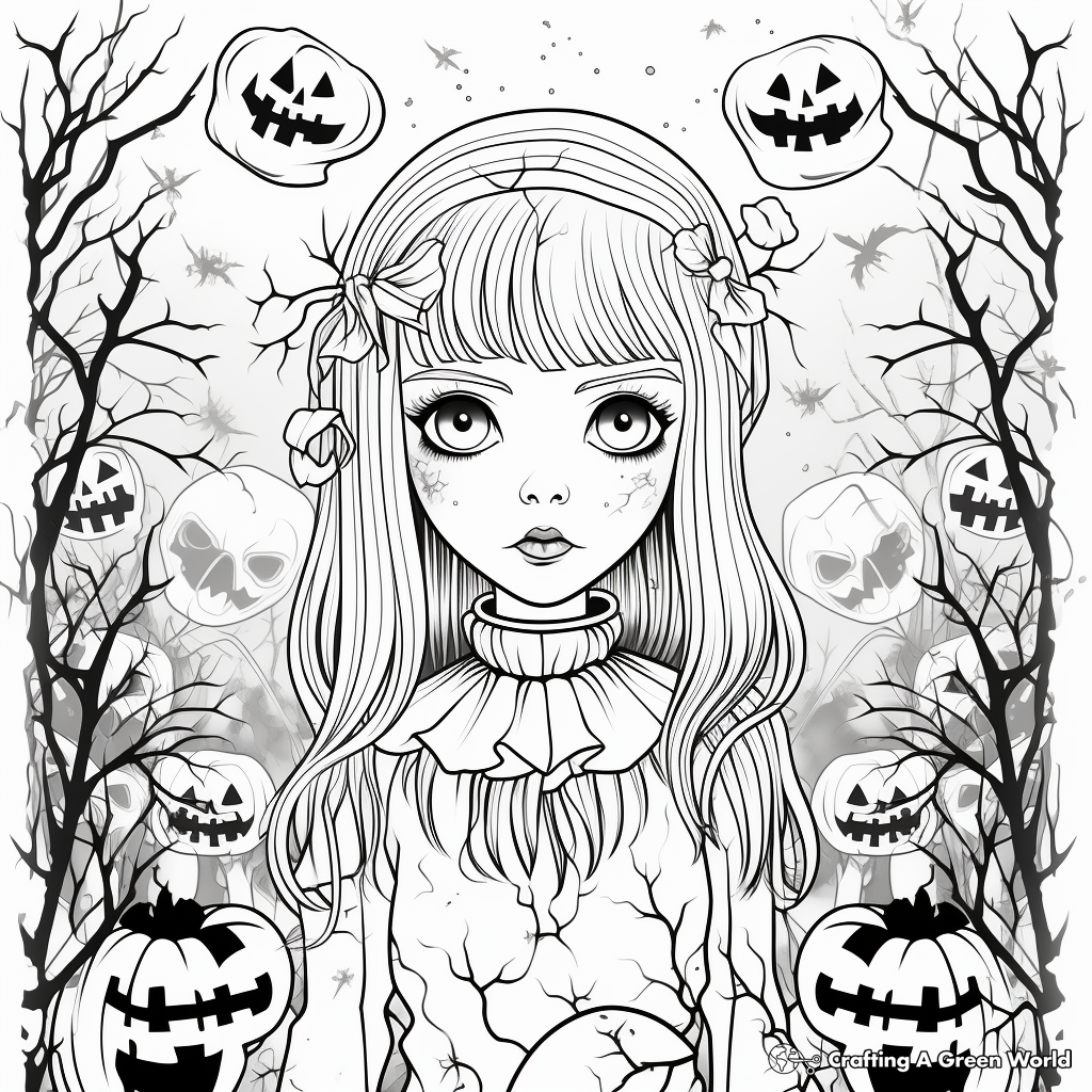 Horror book coloring pages