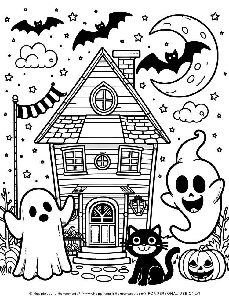 Free halloween coloring pages for adults kids