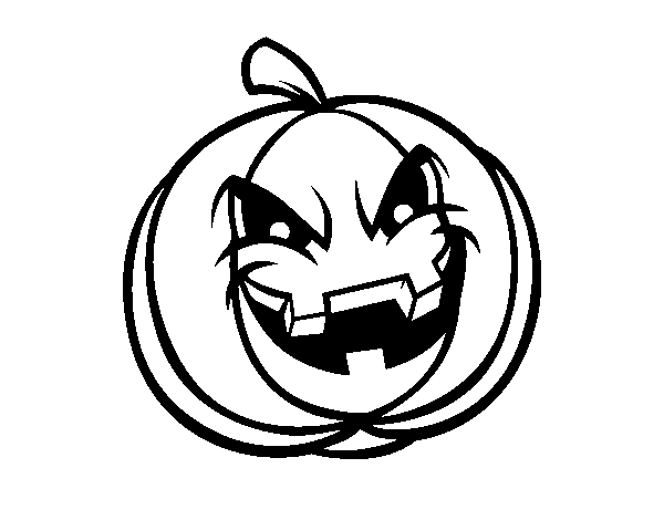 Evil scary pumpkin coloring page