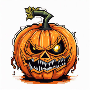 Printable scary pumpkin coloring page