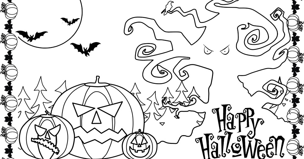 Scary halloween pumpkin coloring pages team colors