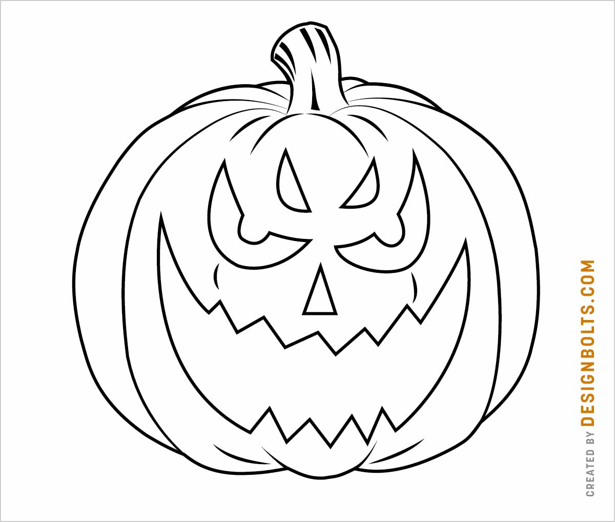 Free simple scary pumpkin face drawings for coloring