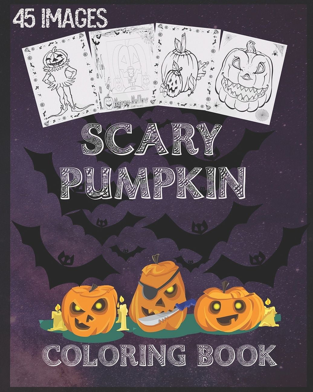 Pumpkin coloring book pumpkin halloween coloring book with scary pumpkins creepy scenes and much more unique single