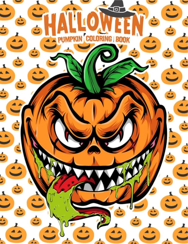 Halloween pumpkin coloring book for adults all scary halloween pumpkins halloween coloring book for adults cute spooky scary pumpkins day pages paperback x big size production hou mercury books