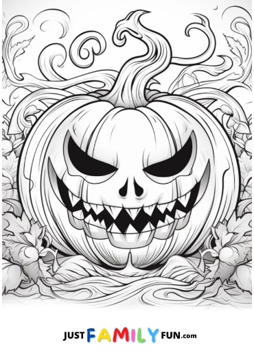 Printable scary pumpkin coloring pages just family fun