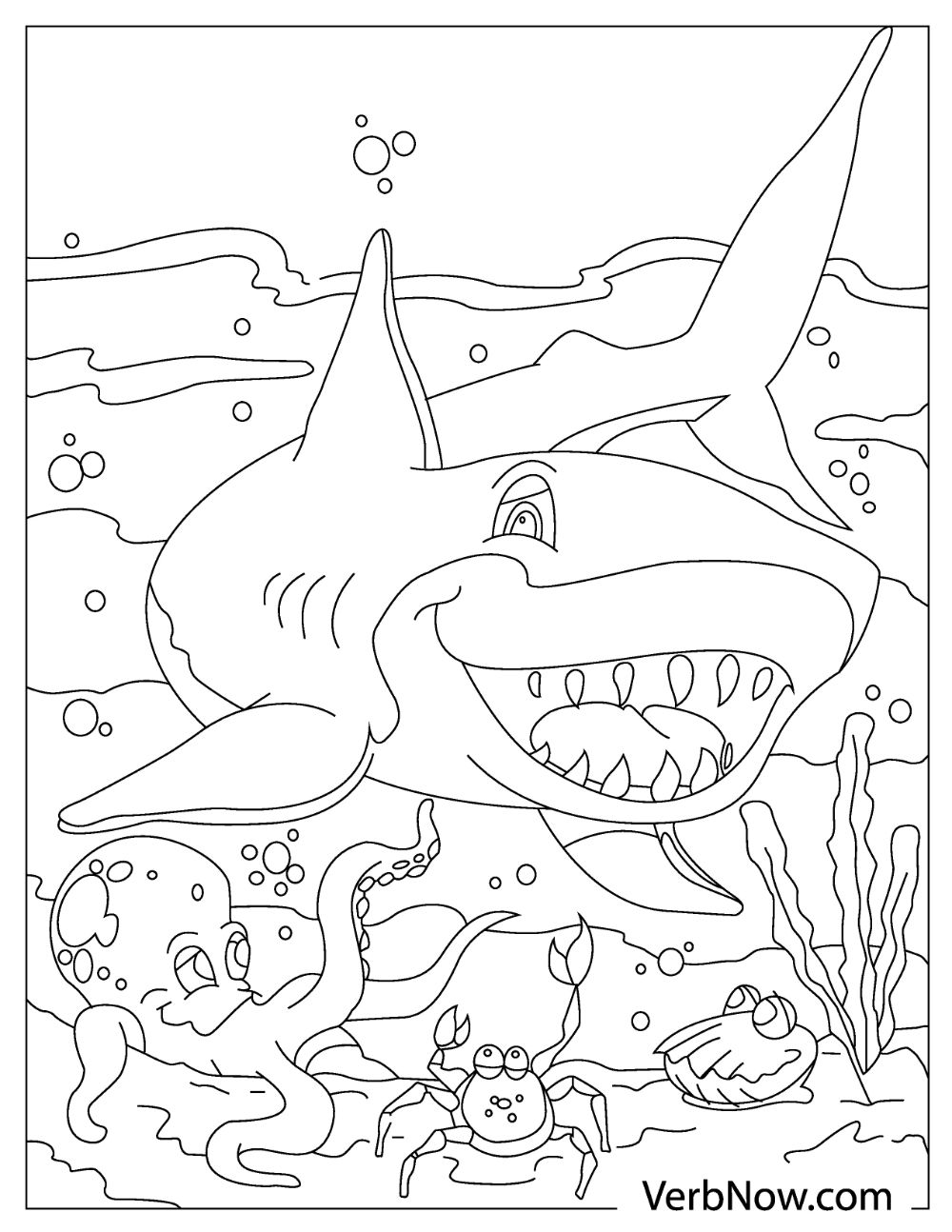 Free sharks coloring pages for download printable pdf