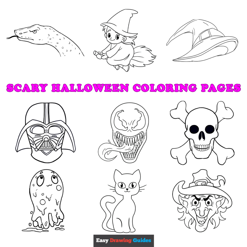 Free printable scary halloween coloring pages for kids