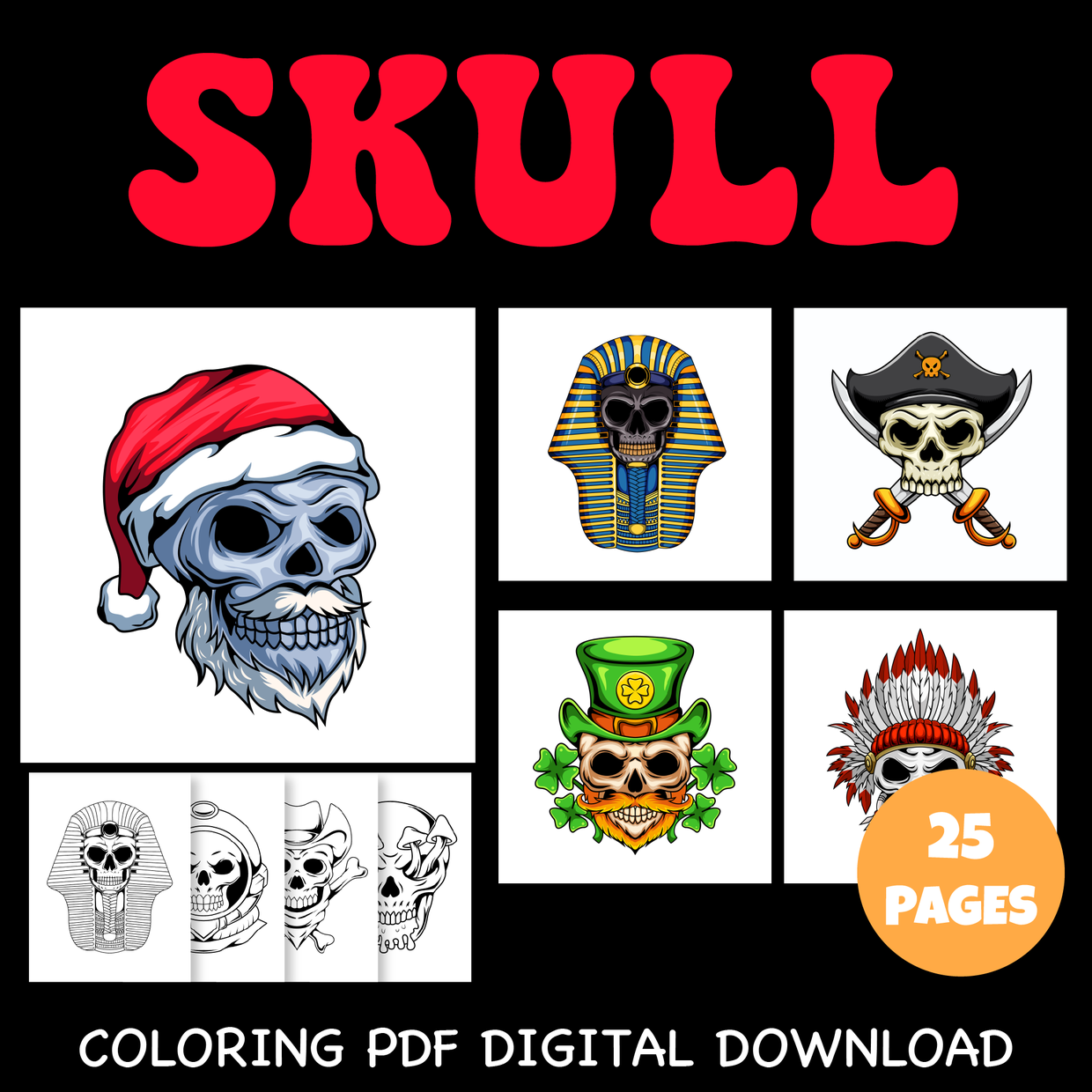 Skull spooky vibes halloween coloring pages fun octobe