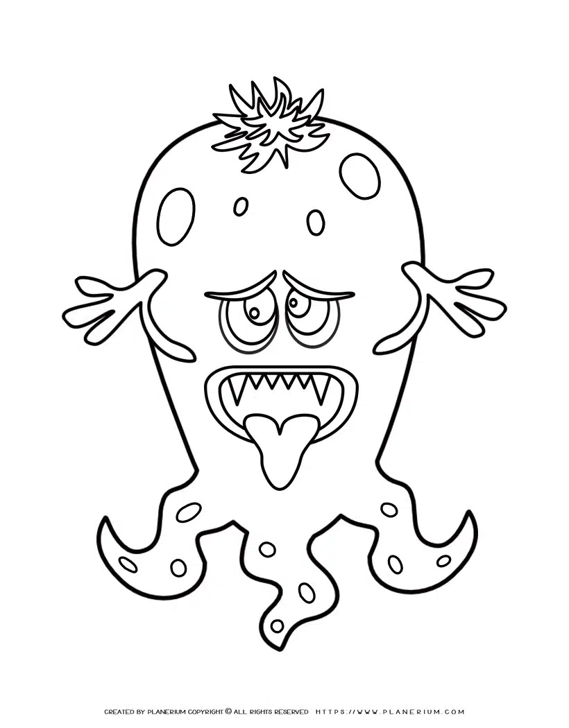 Scary monster coloring page