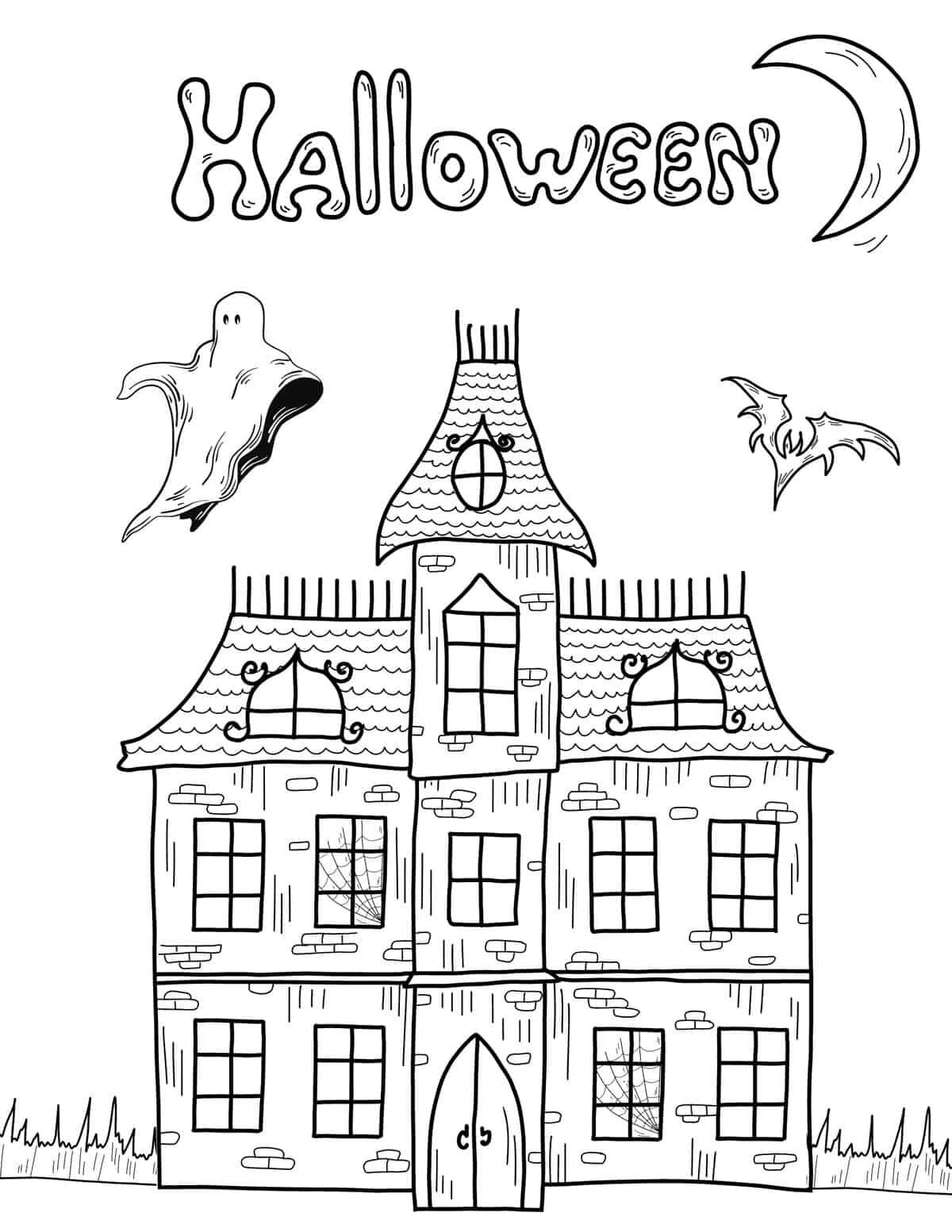 Free halloween coloring pages for kids and adults