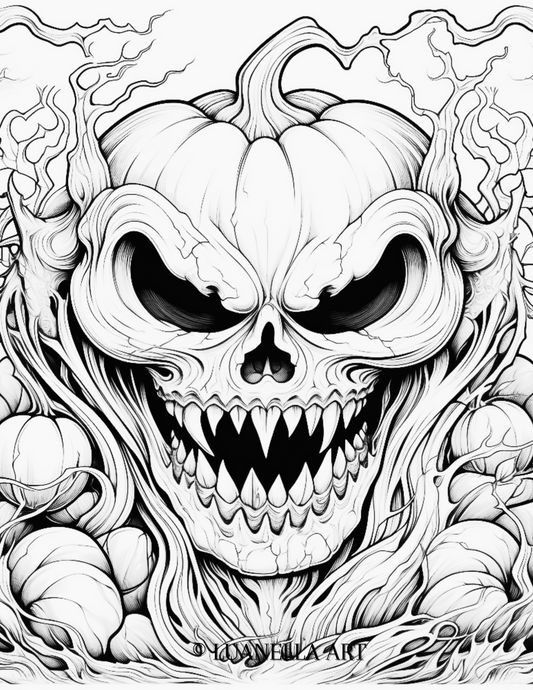 Super scary pumpkin carving instant download pdf letter size â luanella art