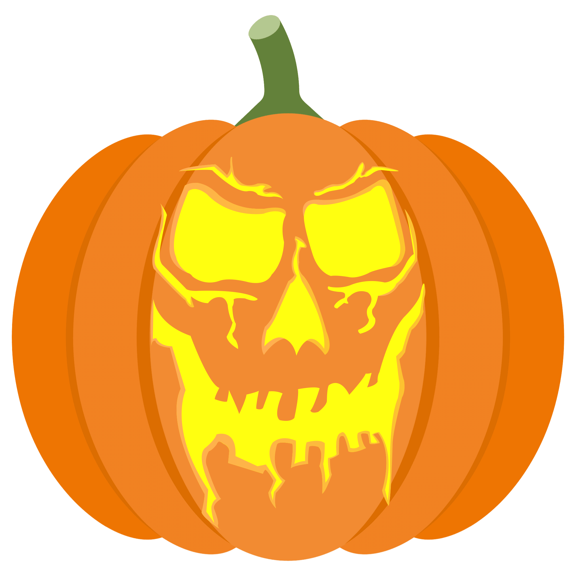 Scary skull face pumpkin stencil free printable papercraft templates