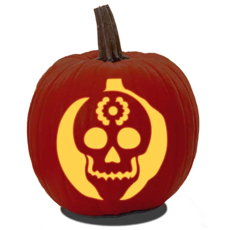 Free skull pumpkin carving patterns stencils