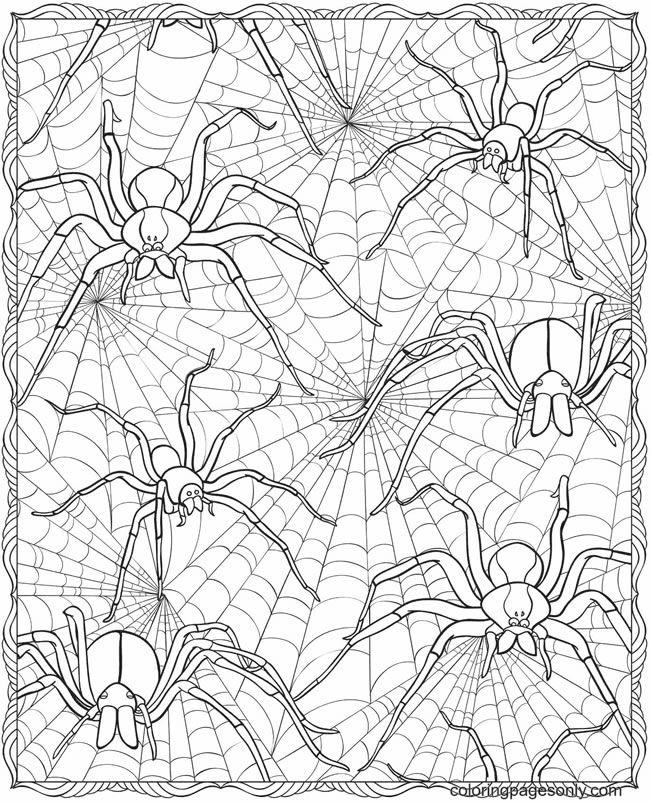 Halloween spider coloring pages printable for free download