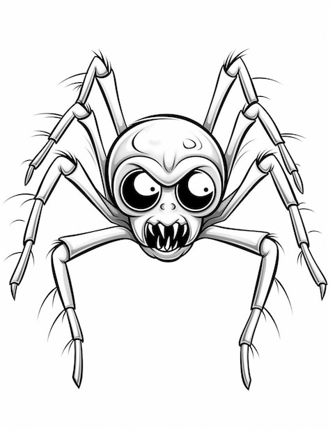 Premium ai image a scary spider with a big eyes and a big mouth