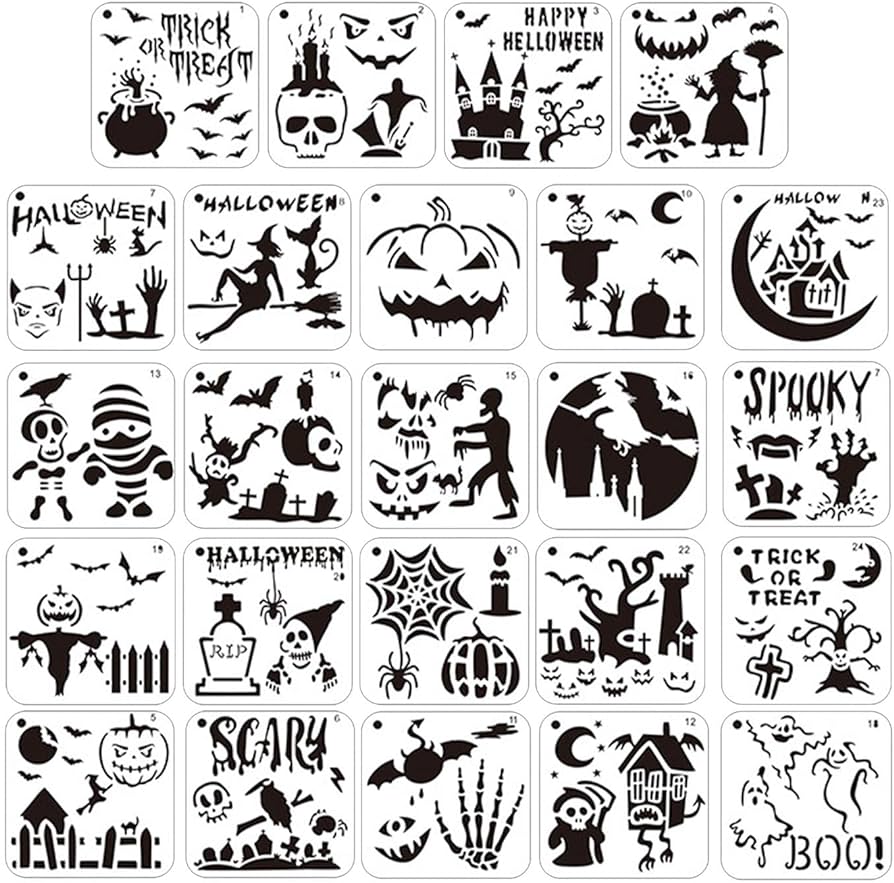 Halloween painting stencils pcsset halloween louring pages