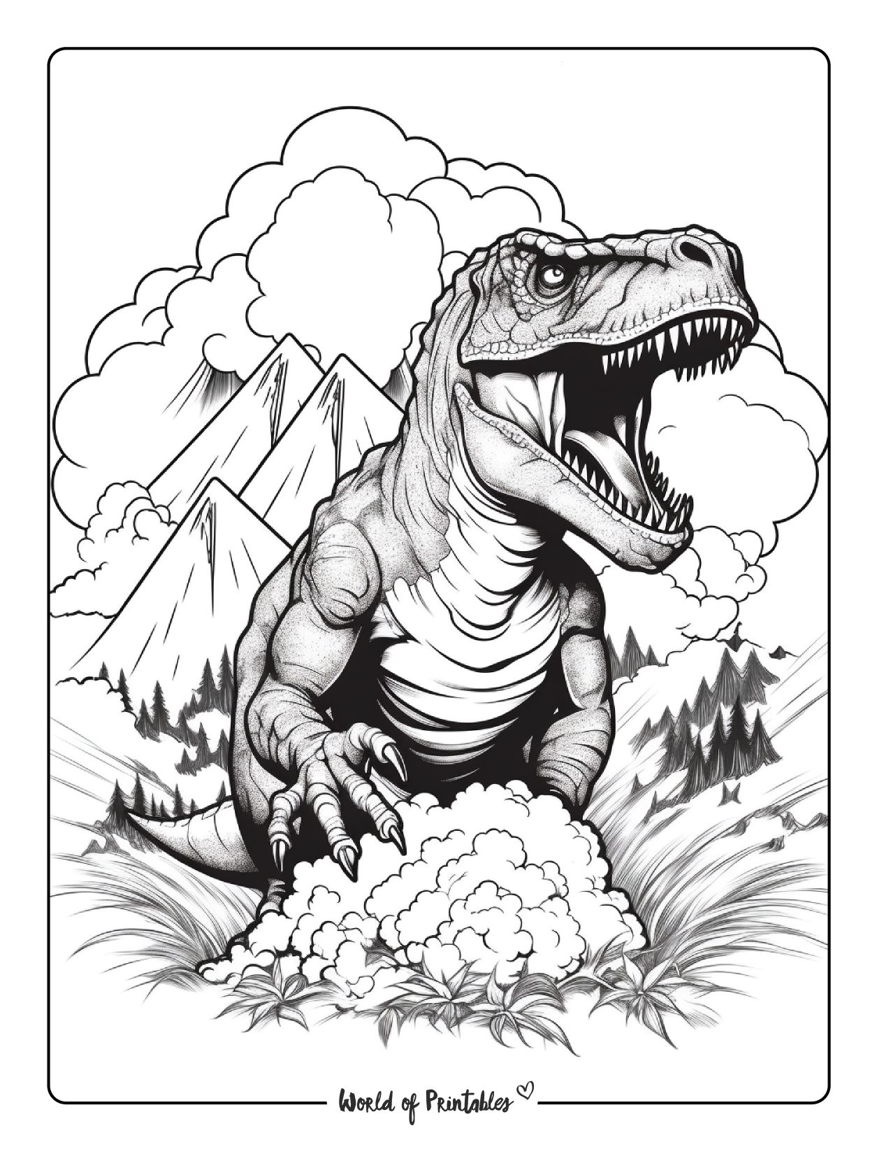 T rex coloring pages