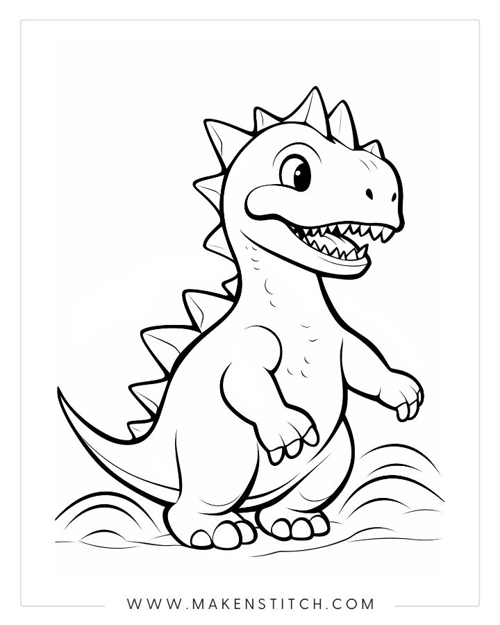 Coloring pages dinosaur theme for kids and adults