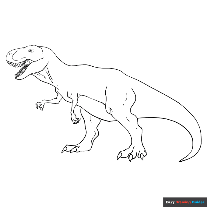 Tyrannosaurus rex coloring page easy drawing guides