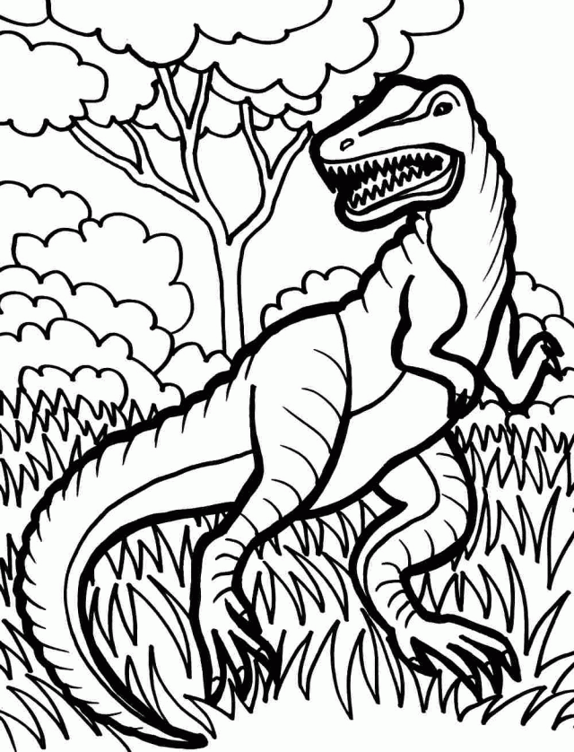 Scary t rex coloring page