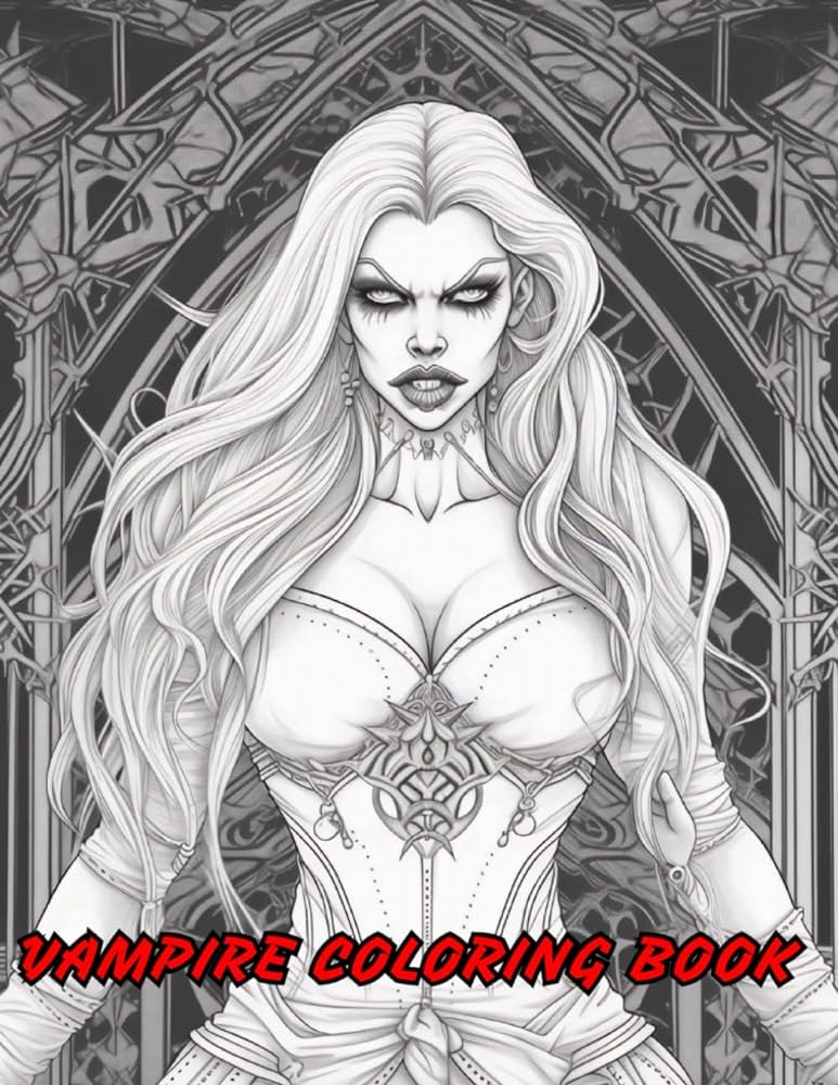 Fantasy vampire coloring book sry vampire art pages for adults and children hours of coloring fun great halloween gift idea inkworks florence books