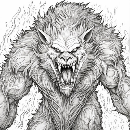 Werewolf sketch stock photos and images