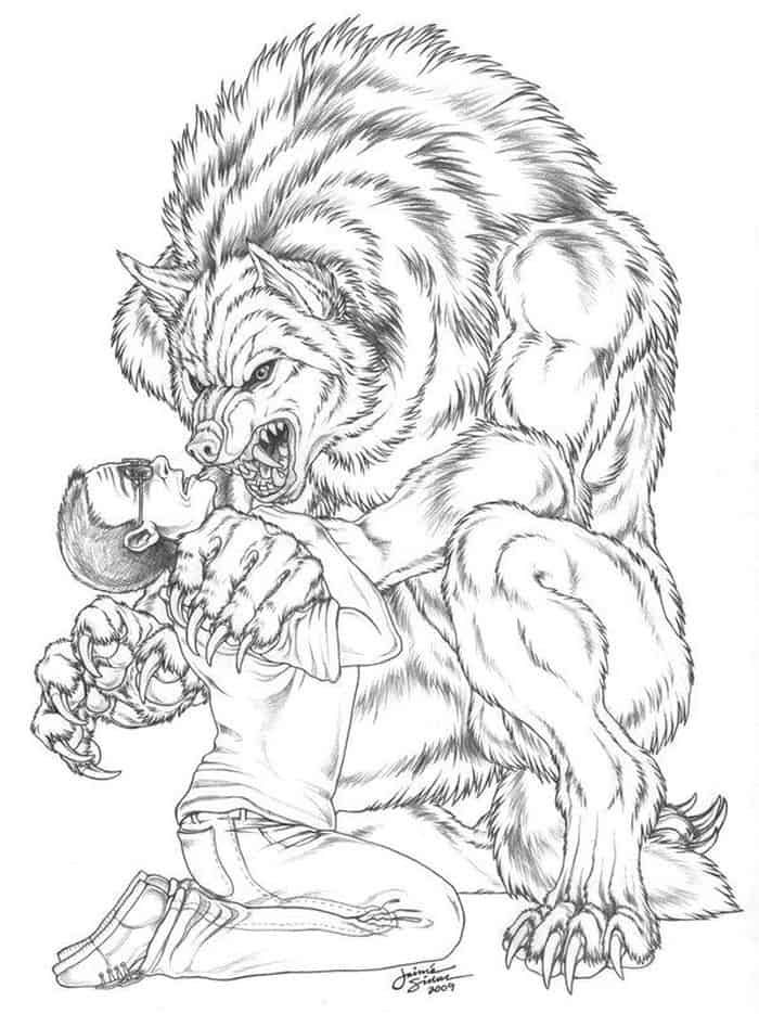 Scary werewolf coloring pages pdf werewolf drawing werewolf adult coloring pages