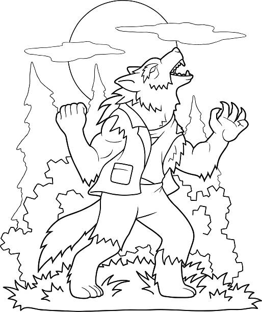 Coloring book werewolf stock illustrations royalty