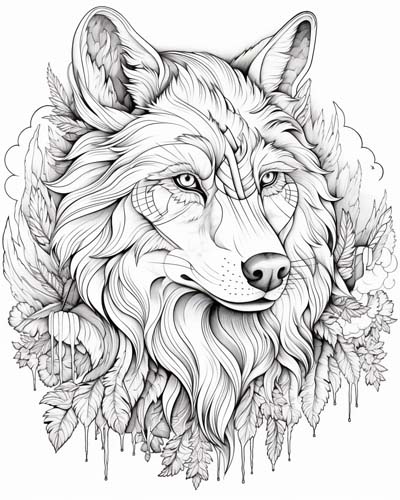 Printable wolf pages for kids and adults