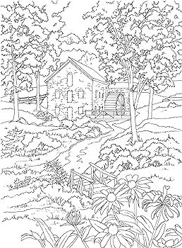 Creative haven country scenes coloring book relax find your true colors adult coloring books in the country barlowe dot books