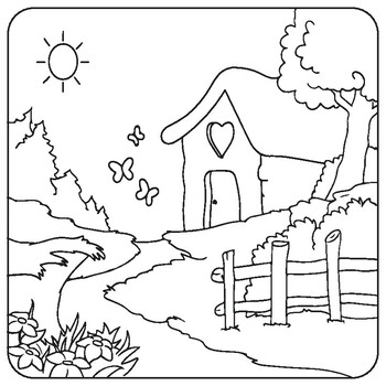Scenery coloring book for kids scenery coloring pages by abdell hida