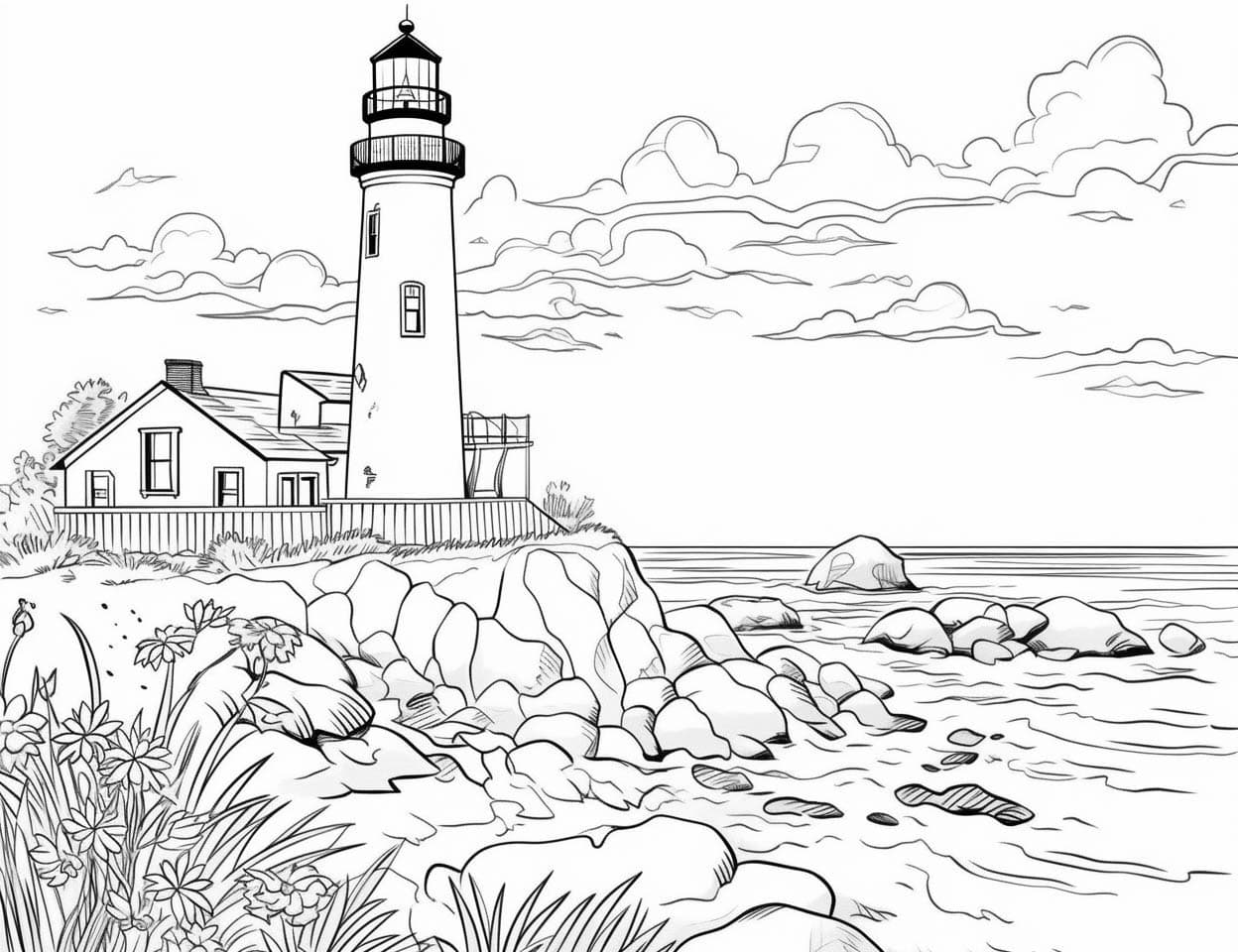 Scenic landscape coloring pages