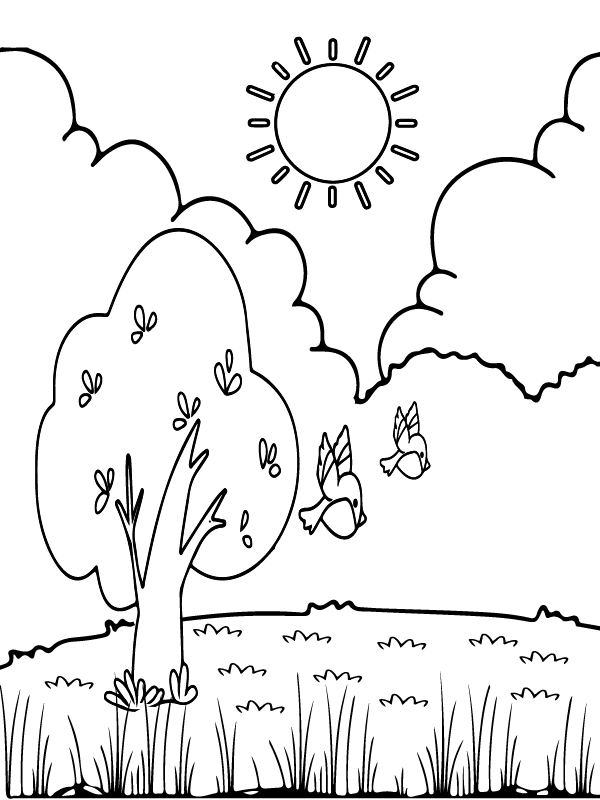 Natural scenery coloring pages printable for free download