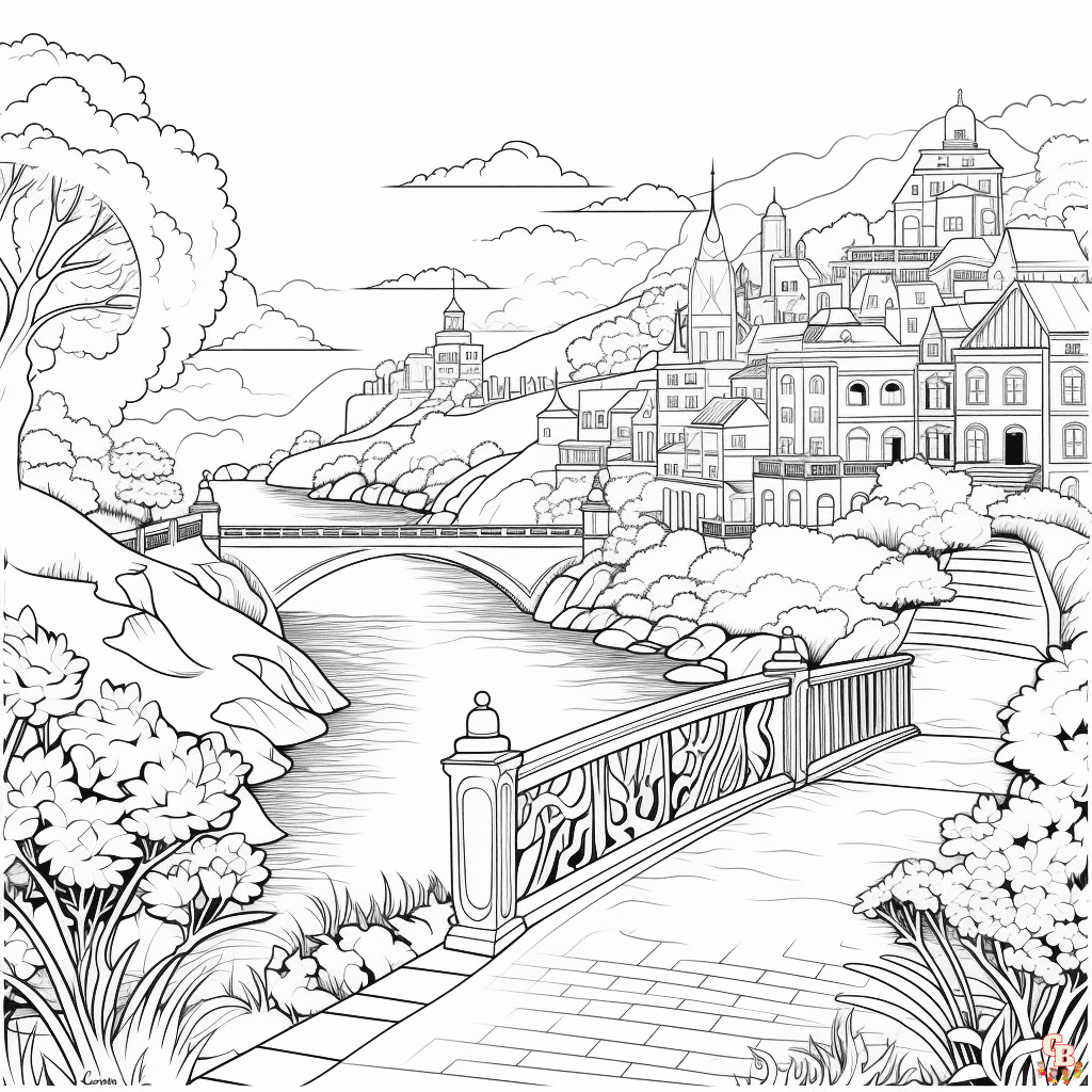 Printable scenery coloring pages free for kids and adults