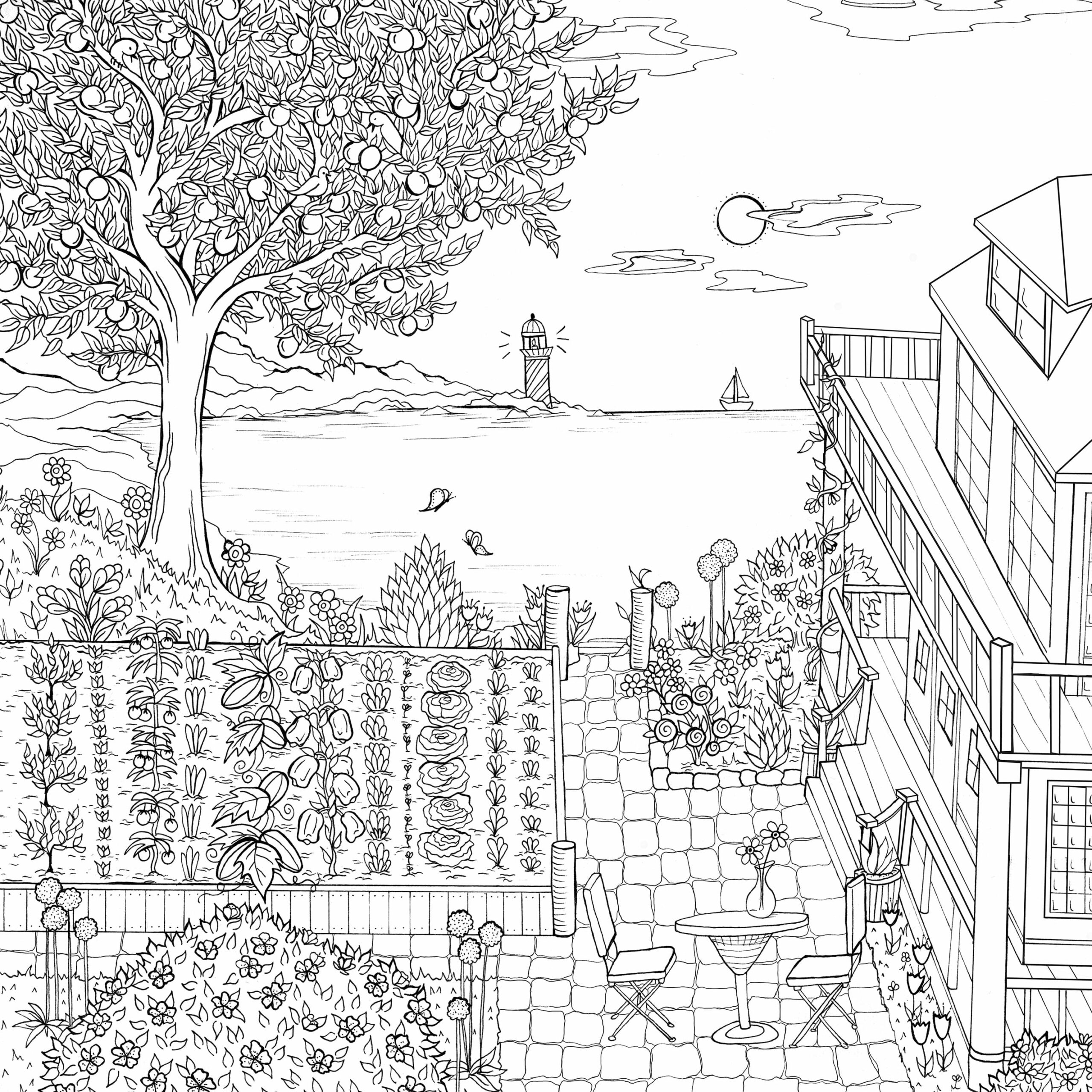 Scenery coloring pages