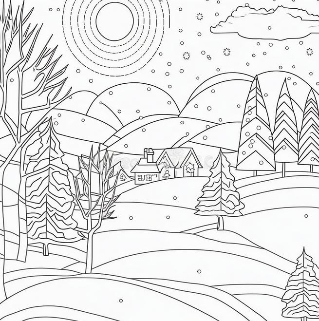 Midjourney prompts for coloring book pages