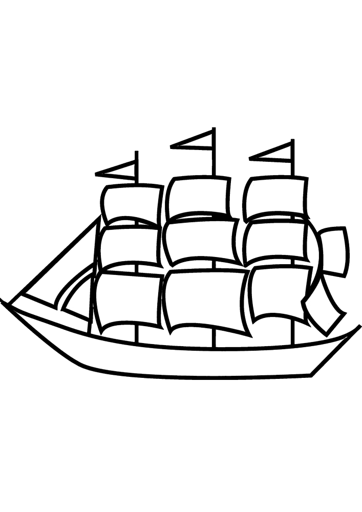 Easy childrens ship coloring book