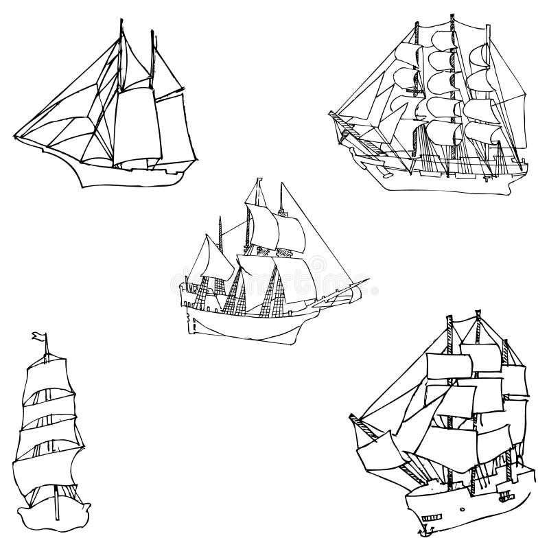 Sail boat line drawing stock illustrations â sail boat line drawing stock illustrations vectors clipart