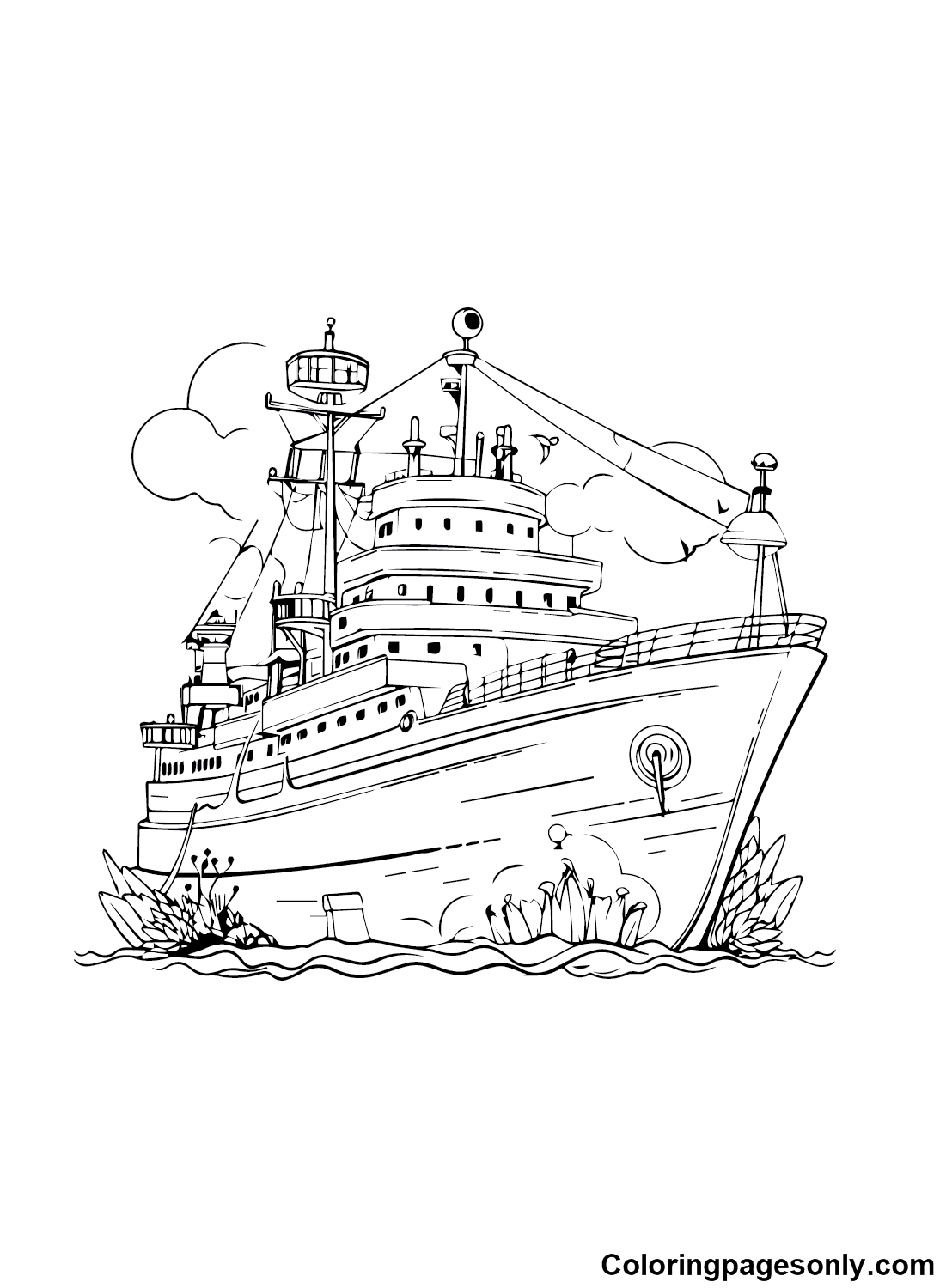 Free ship images coloring page