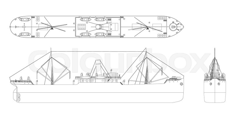 Dampfer schiff umriss stock