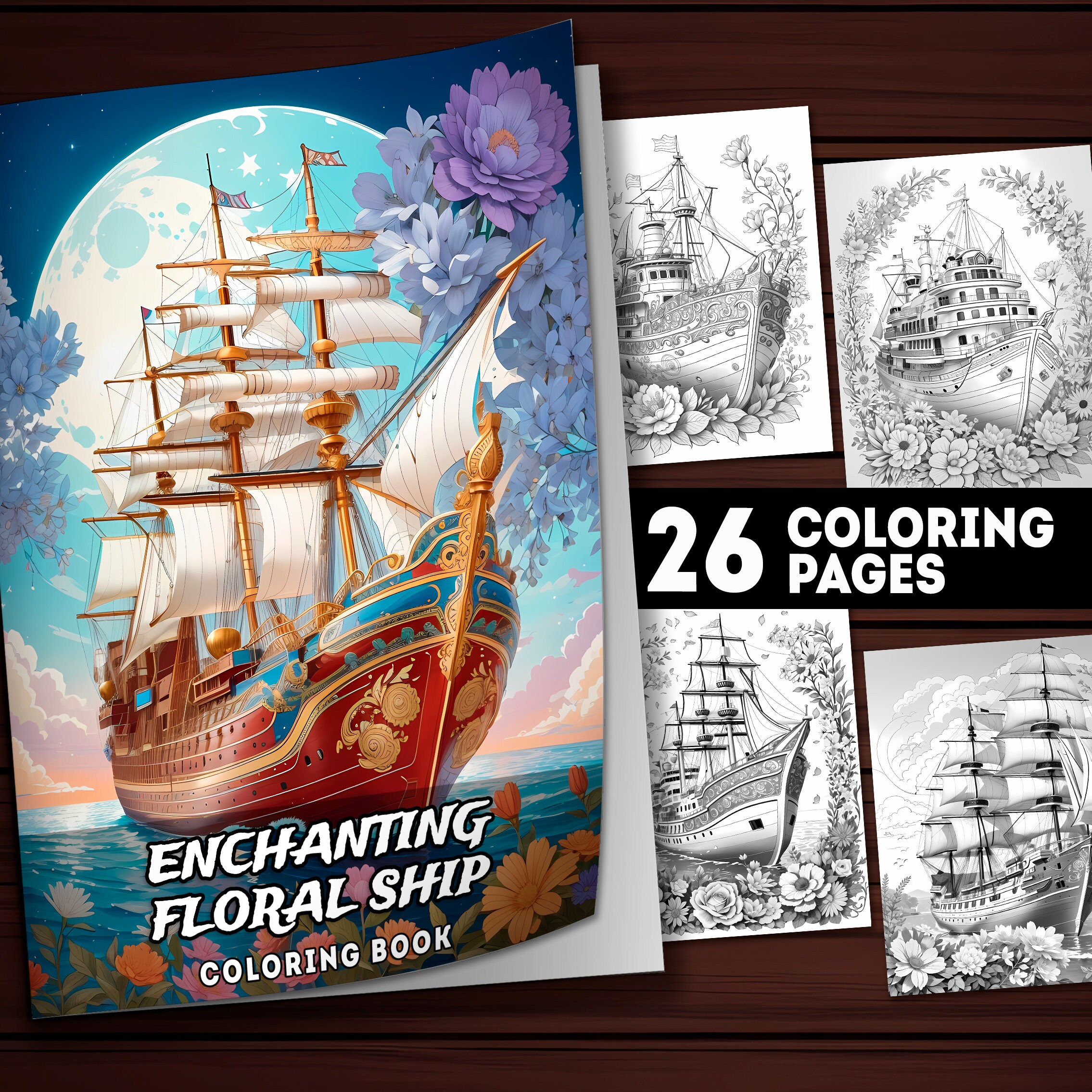 Boats coloring book