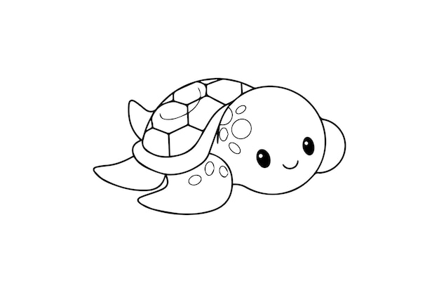 Premium vector turtle for coloring