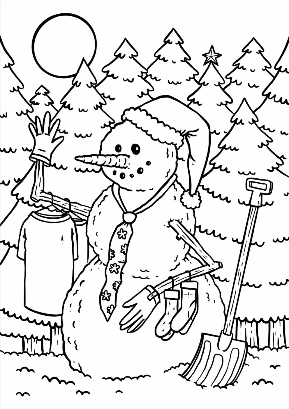 Christmas coloring pages for young and old