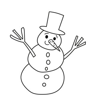 Schneemann ausmalbild vector